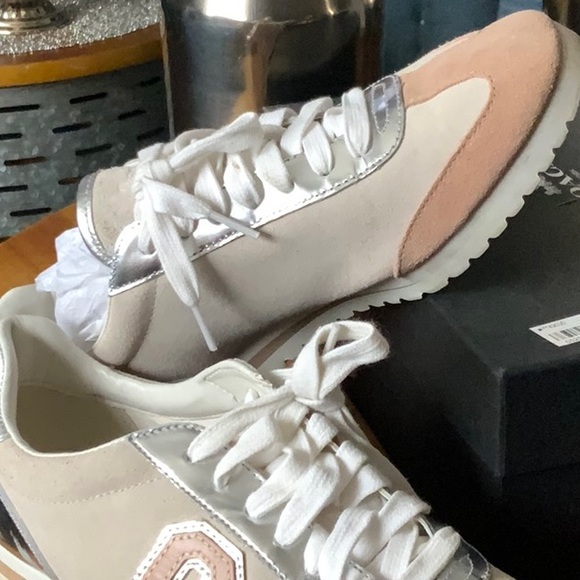 COACH: Ian Mirror Metallic/Suede Sneakers - Picture 9 of 16